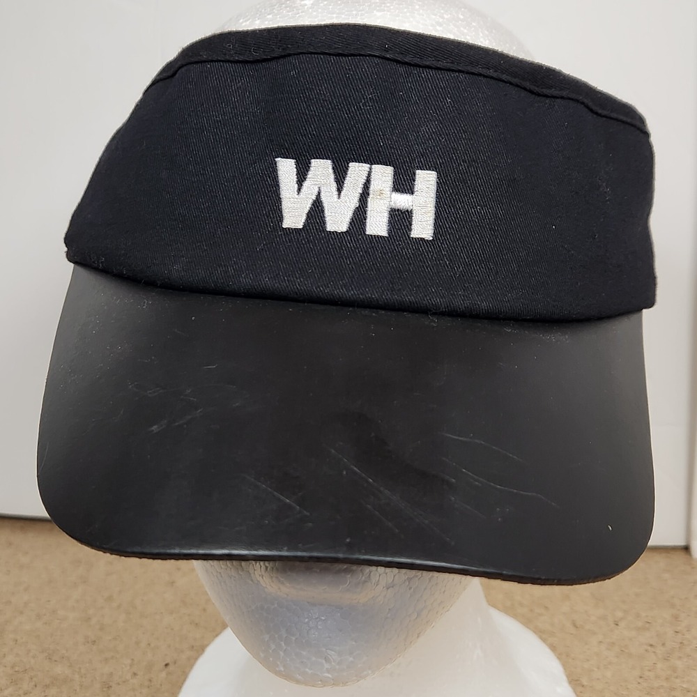 Black Waffle House Employee Visor Hat WH Embroidered Adjustable Cap Restaurant